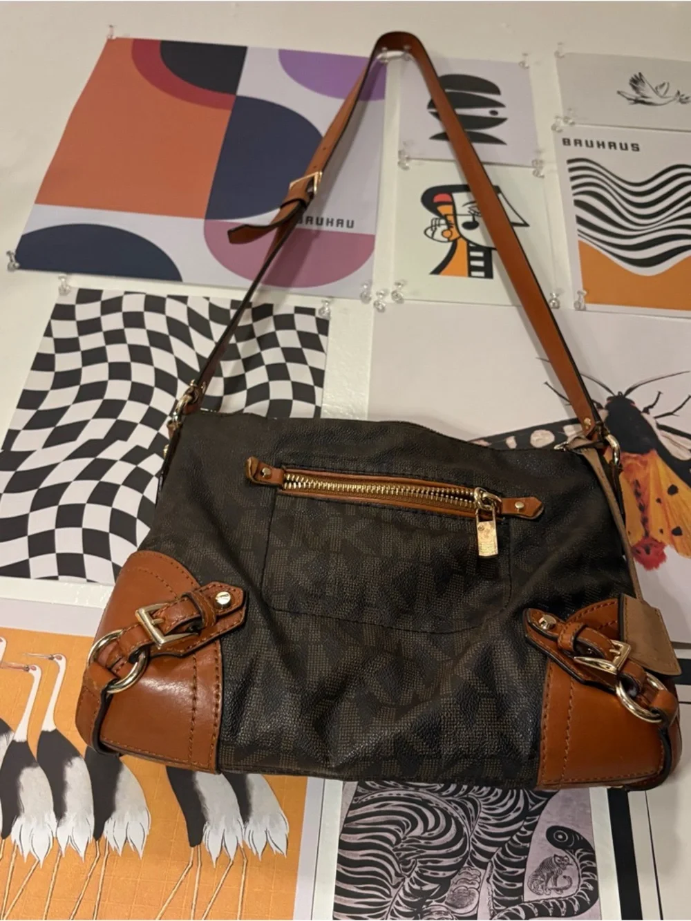 Michael Kors Brown & Tan Crossbody Bag - Picture 5 of 10